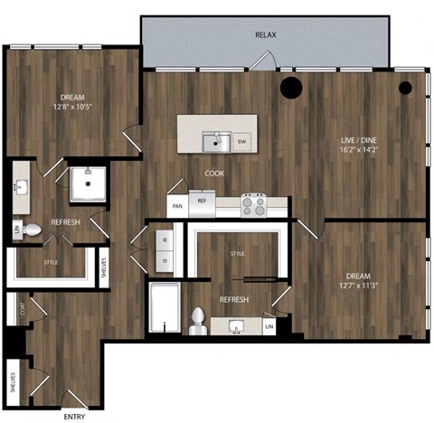 Portland Astoria Apartments in Portland, Oregon B4.1 Floor Plan